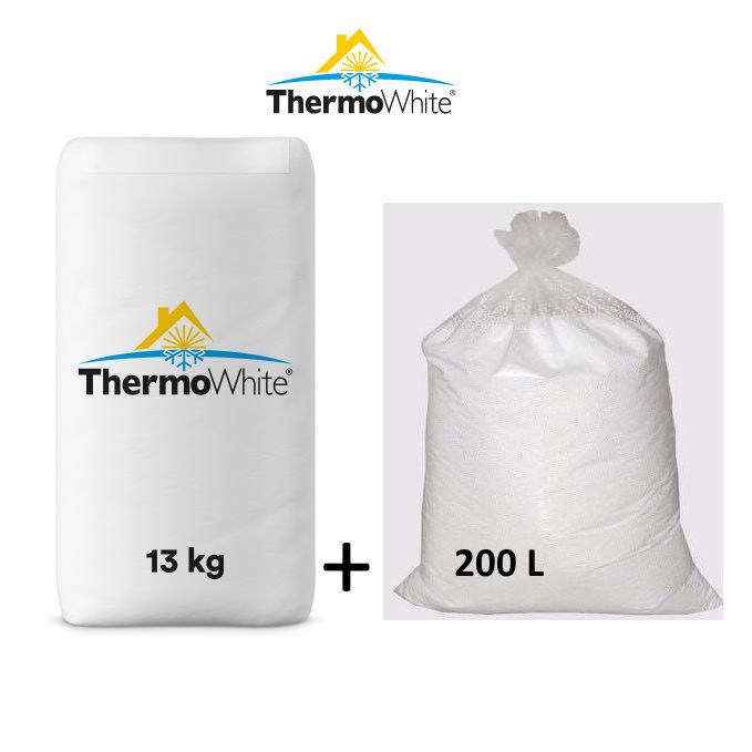 Thermowhite un EPS granulas. Biezums 10cm<br>ThermoWhite 13kg, Granulas 200L
